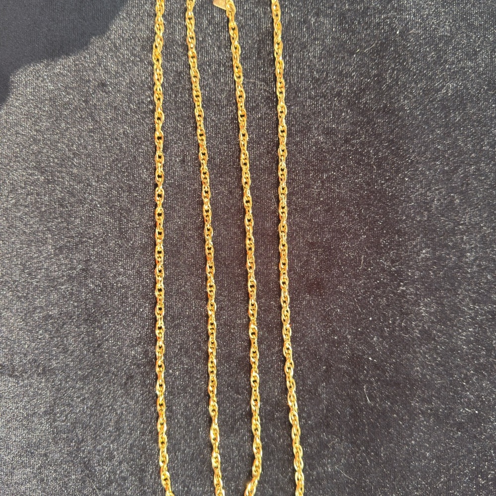 Elegant Gold Chain Necklace VTG Signed Monet Gold Rope Chain Necklace ✨